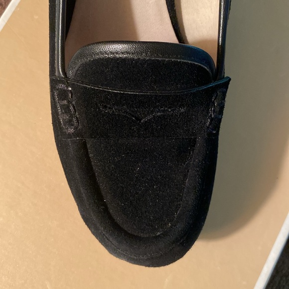 MICHAEL KORS worn once in box! Black suede loafer wedges. Sz 8.5. - Picture 5 of 10